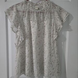 Floral Ruffle Sleeve Top